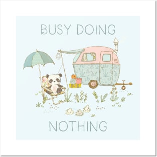 Busy doing nothing - Panda bear - Pastel whimsical art Posters and Art